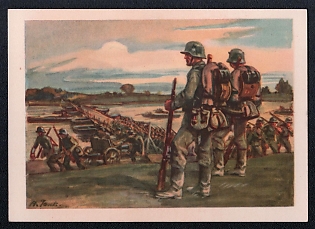 Infantry Wehrmacht Army Military Third Reich Nazi Propaganda Postcard