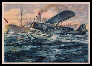 Military Aircraft Air Force Luftwaffe Third Reich Nazi Propaganda Postcard