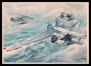 Military Aircraft Air Force Luftwaffe Third Reich Nazi Propaganda Postcard