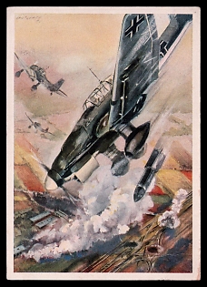Military Aircraft Air Force Luftwaffe Third Reich Nazi Propaganda Postcard