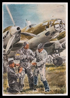 Military Aircraft Air Force Luftwaffe Third Reich Nazi Propaganda Postcard