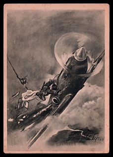 Military Aircraft Air Force Luftwaffe Third Reich Nazi Propaganda Postcard