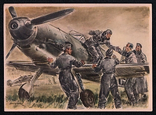 Military Aircraft Air Force Luftwaffe Third Reich Nazi Propaganda Postcard