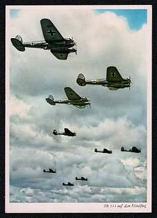 Military Aircraft Air Force Luftwaffe Third Reich Nazi Propaganda Postcard