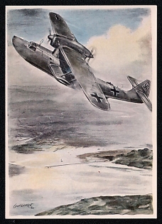 Military Aircraft Air Force Luftwaffe Third Reich Nazi Propaganda Postcard