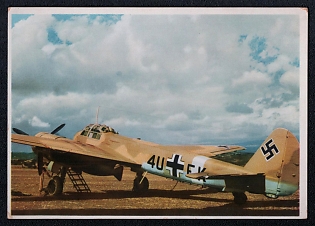 Military Aircraft Air Force Luftwaffe Third Reich Nazi Propaganda Postcard