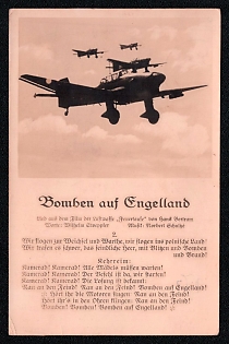 Military Aircraft Air Force Luftwaffe Third Reich Nazi Propaganda Postcard