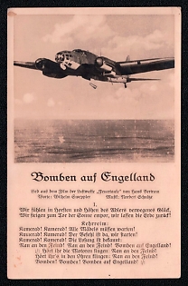 Military Aircraft Air Force Luftwaffe Third Reich Nazi Propaganda Postcard