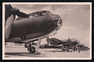 Military Aircraft Air Force Luftwaffe Third Reich Nazi Propaganda Postcard