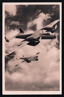 Military Aircraft Air Force Luftwaffe Third Reich Nazi Propaganda Postcard
