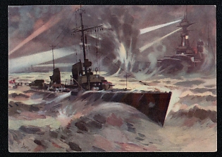Navy Ships Deutsche Marine Third Reich Nazi Propaganda Postcard