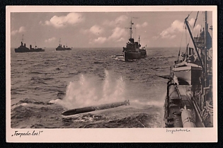 Navy Ships Deutsche Marine Third Reich Nazi Propaganda Postcard