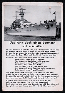 Navy Ships Deutsche Marine Third Reich Nazi Propaganda Postcard