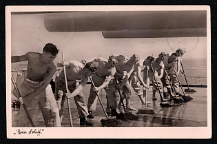 Sailors Navy Ships Deutsche Marine Third Reich Nazi Propaganda Postcard