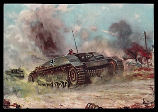 Tank Armored Forces Panzerwaffe Third Reich Nazi Propaganda Postcard