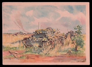 Tank Armored Forces Panzerwaffe Third Reich Nazi Propaganda Postcard