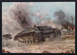 Tank Armored Forces Panzerwaffe Third Reich Nazi Propaganda Postcard
