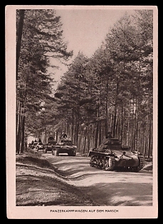 Tank Armored Forces Panzerwaffe Third Reich Nazi Propaganda Postcard