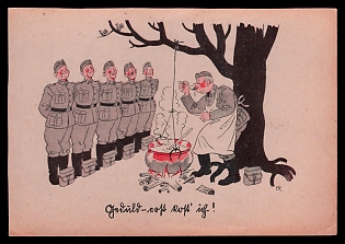 Caricature Third Reich Nazi Propaganda Postcard