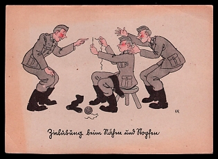 Caricature Third Reich Nazi Propaganda Postcard