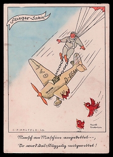 Caricature Third Reich Nazi Propaganda Postcard