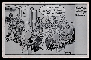 Caricature Third Reich Nazi Propaganda Postcard