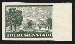1943 Theresienstadt Ghetto, Unperforated, Bohemia and Moravia, Germany, Parcel Admission Stamp, Certificate