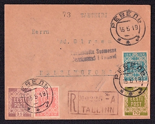 1919 Esonia cover first issue Sc.1-4 form Revel to Helsingforce