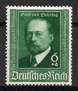 1940 6pf Dark spot on right cheek. Third Reich, Germany