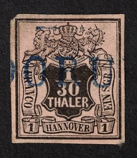 1851 1/30 Thaler, Hannover, German States, Germany, Signed