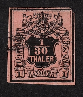 1851 1/30 Thaler, Hannover, German States, Germany,