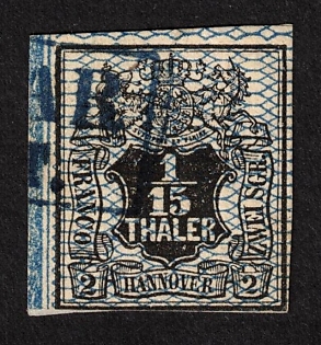 1856 1/15 Th - 2 SGR, Margin, Hannover, German States, Germany,