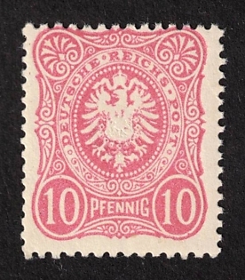1880 10 Pf, German Empire, Germany, Signed