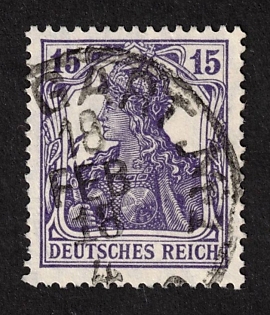 1917 15 Pf Germania, German Empire, Germany, Signed