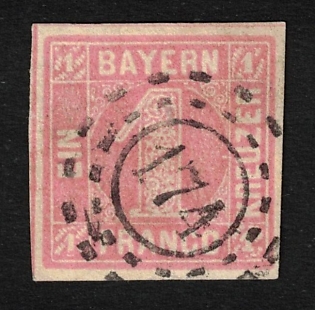 1850 1 Kr Bavaria, German States, Germany