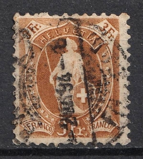 1907 3fr Switzerland, Perforation 11.5x12