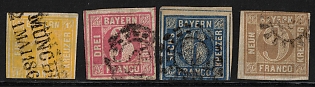 1862 1 Kr - 9 Kr Bavaria, German States, Germany