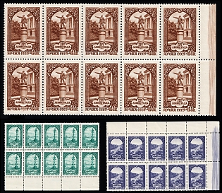 1957 250th Anniversary of Leningrad, Soviet Union, USSR, Russia, Complete Set, Blocks of Ten, Margins