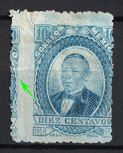 1879-80 10c Mexico, SHIFTED Perforation
