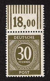 1946 30 Pf Joint Issue, Variation Of Color, Margin, Allied Occupation, Germany, Signed