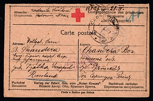 1917 Austro-Hungarian POW Red Cross Postcard – Russian Camp, Censored Military Mail, WWI Prisoner Correspondence