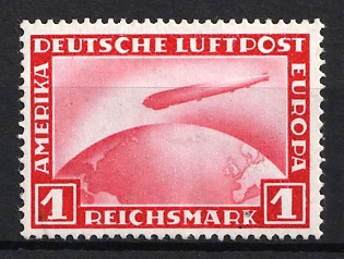 1932 1m Weimar Republic, Germany, Airmail, Complete Set