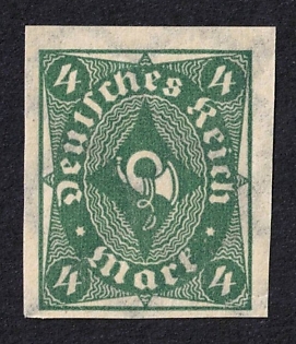 1922 4m Weimar Republic, Germany, Imperforate, Signed