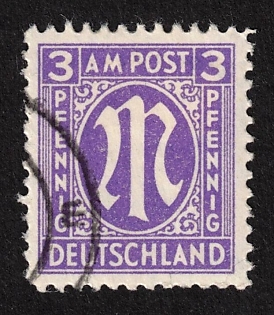 1945 3 Pf American and British Zones (Bizone), Rare Variation of Perforation, Allied Occupation, Germany, Certificate