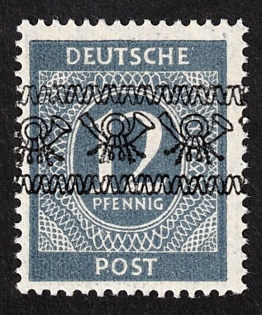 1948 12 Pf American and British Zones (Bizone), Allied Occupation, Germany, Signed