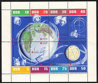 1962 German Democratic Republic (GDR), Souvenir Sheet, Imperforated Margin, Germany,