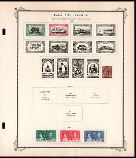 1933-37 Falkland Islands, British Colonies, Collection of Stamps