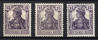 1917 15pf German Empire, Germany, Complete Set, Signed