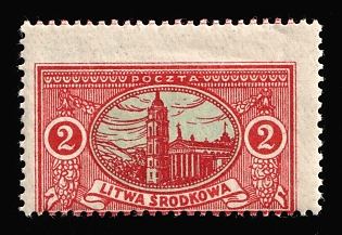 1921 2m Central Lithuania, Type A, SHIFTED Perforation