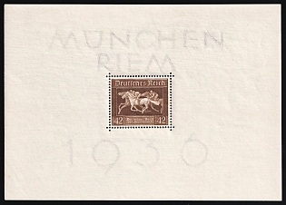 1936 Third Reich, Germany, Souvenir Sheet